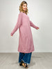 Lightweight Long Cardigan Sweater in Cashmere Rose