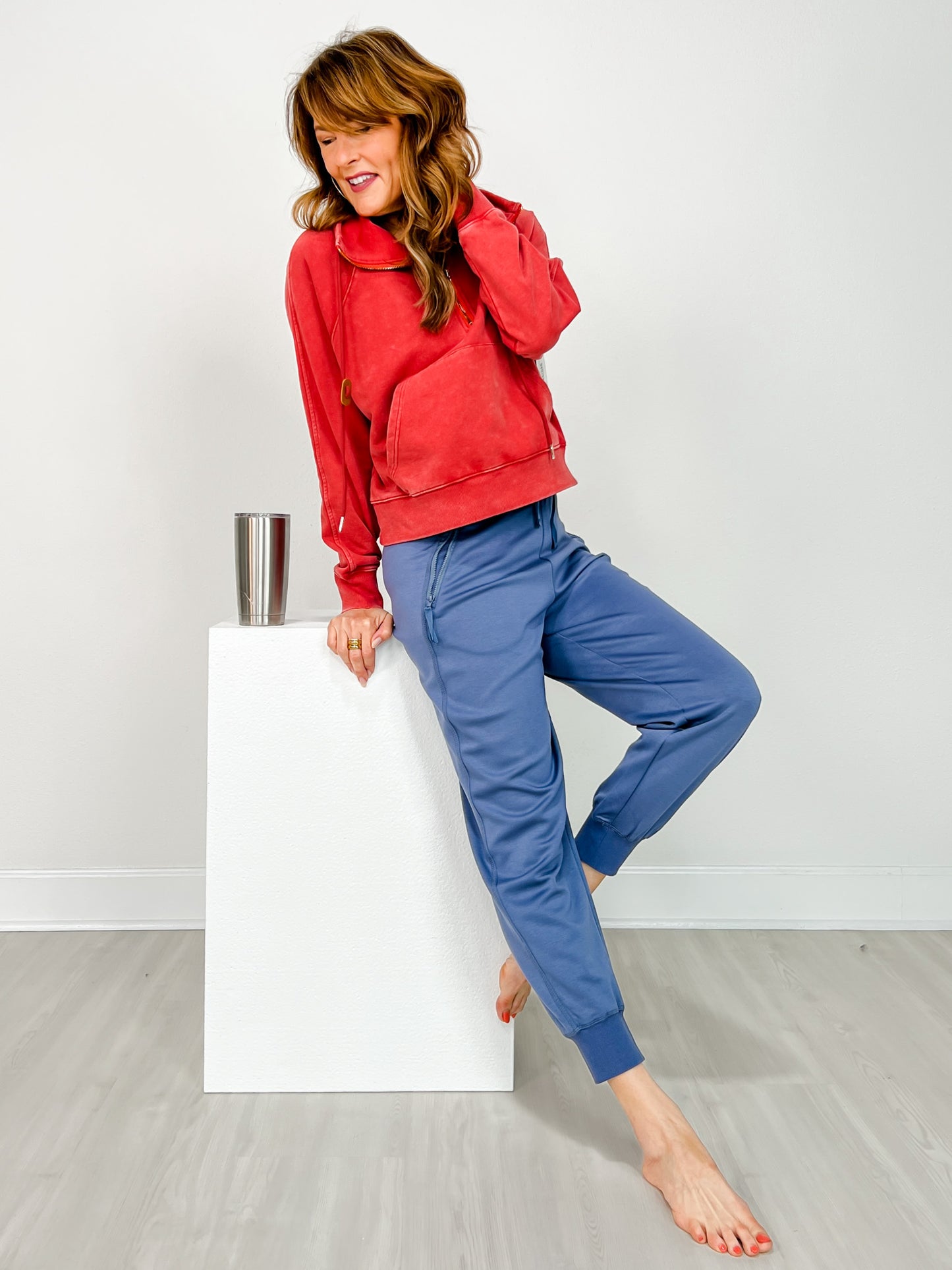 High Waisted Solid Knit Joggers