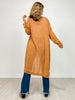 Lightweight Long Cardigan Sweater in TOFFEE