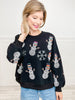 Queen of Sparkles Black Pearl Snowmen Sweatshirt