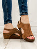 Corkys Volta II Wedge Sandals in BROWN SUEDE CROCO