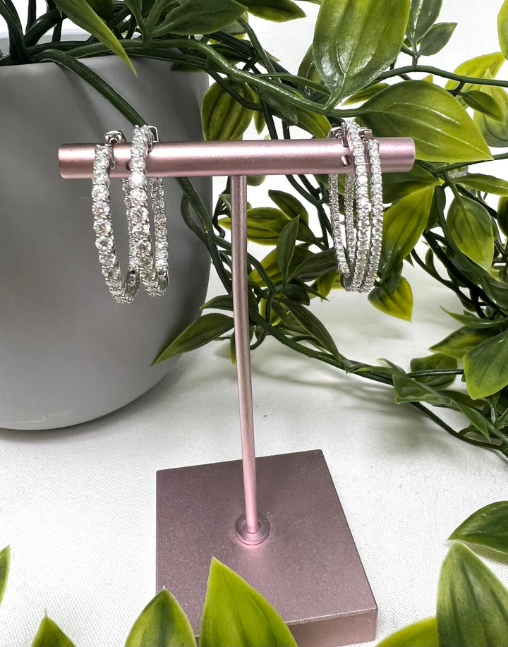 Silver 30MM Inside Out Hoop Earrings