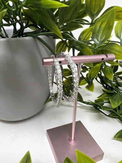 Silver 40MM Inside Out Hoop Earrings