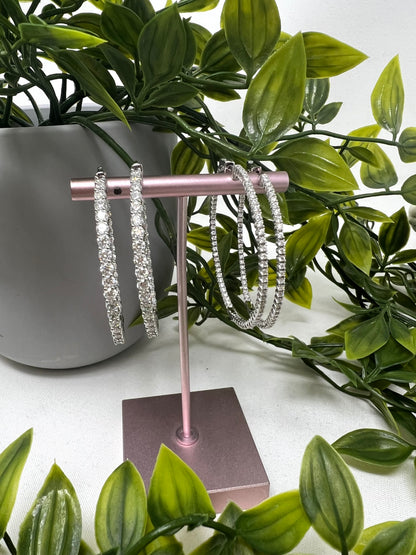 Silver 50MM Inside Out Hoop Earrings