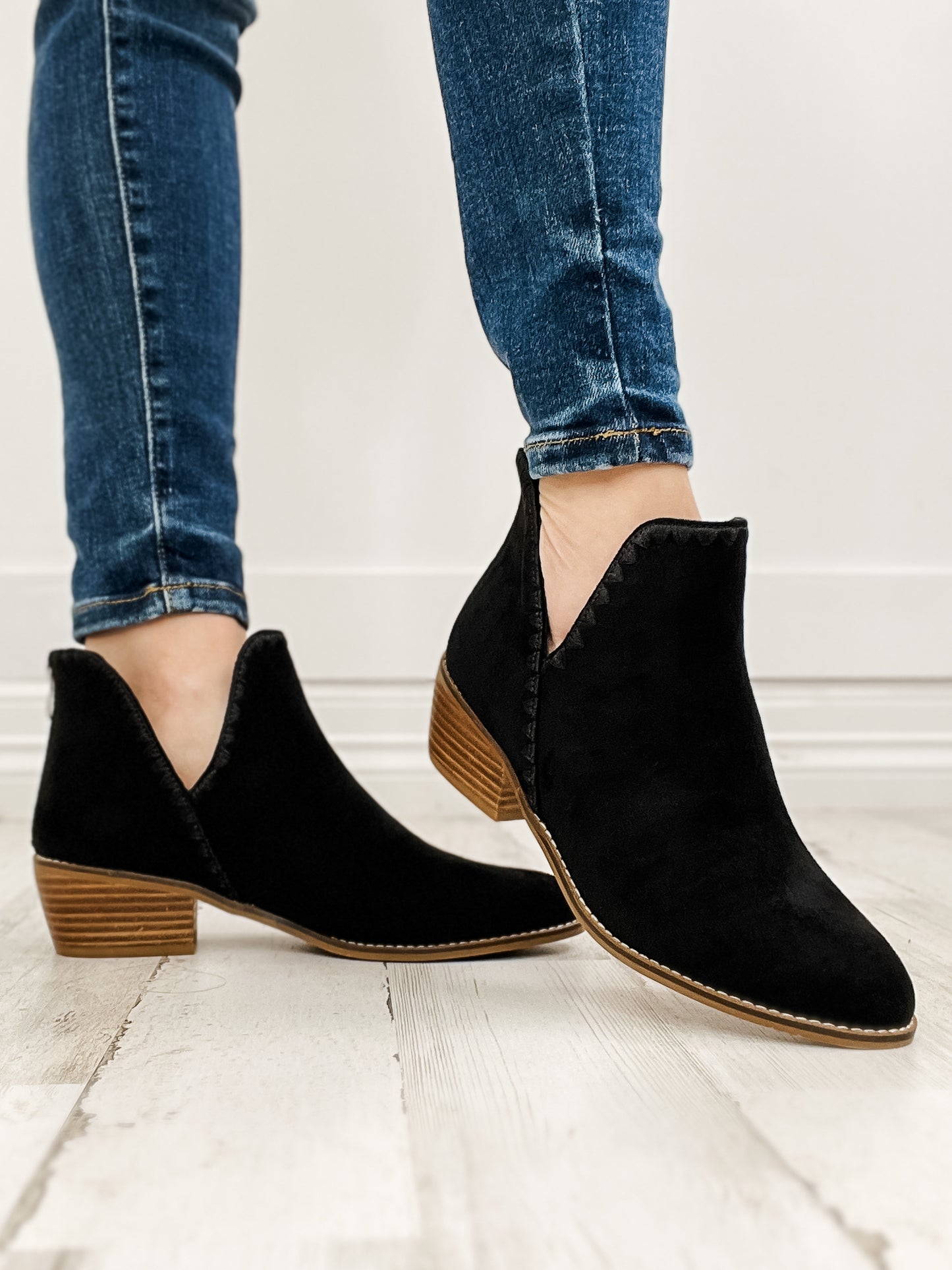 Corkys Spice it Up Bootie in Black Faux Suede