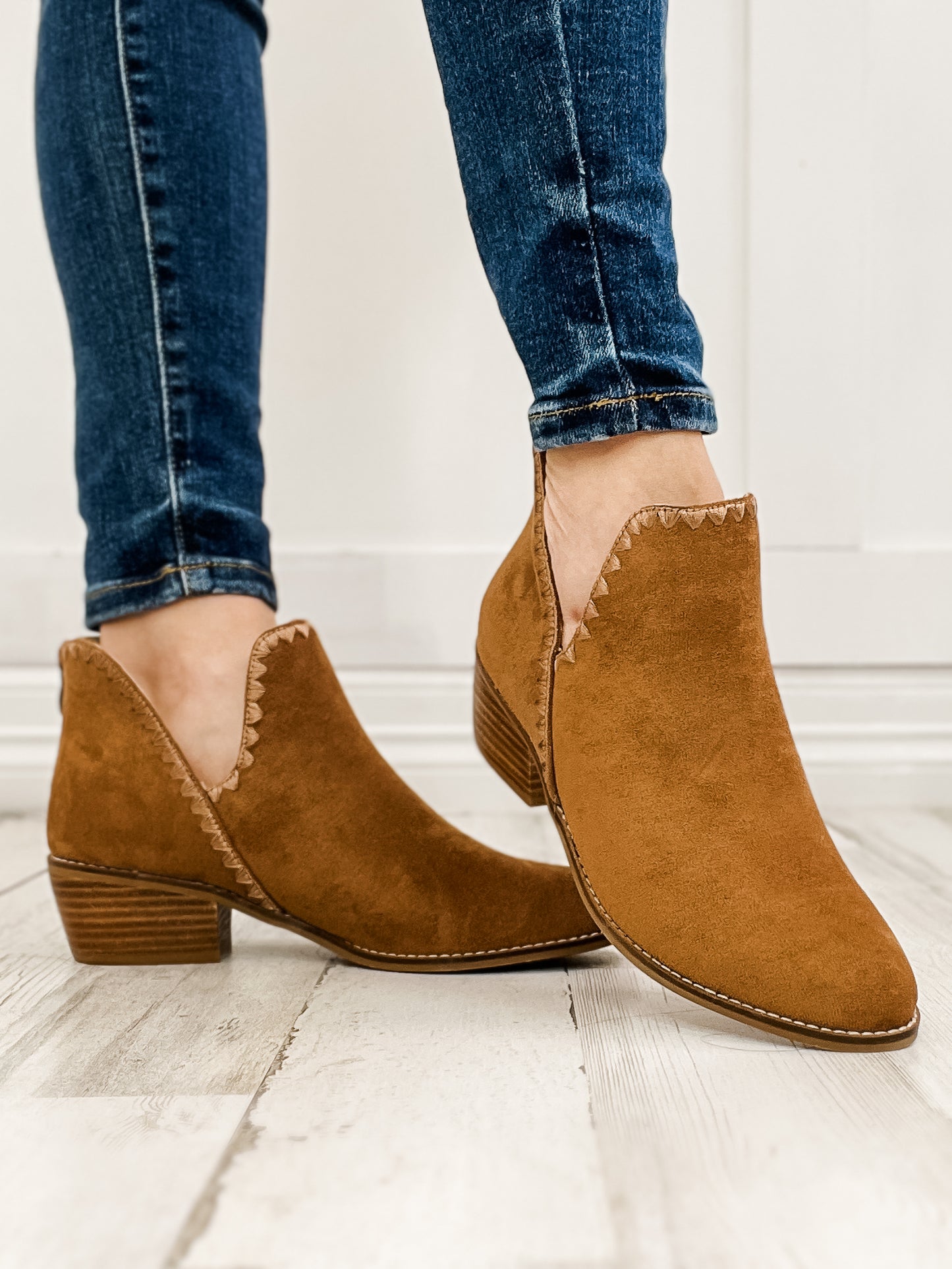 Corkys Spice it Up Bootie in Tobacco Faux Suede