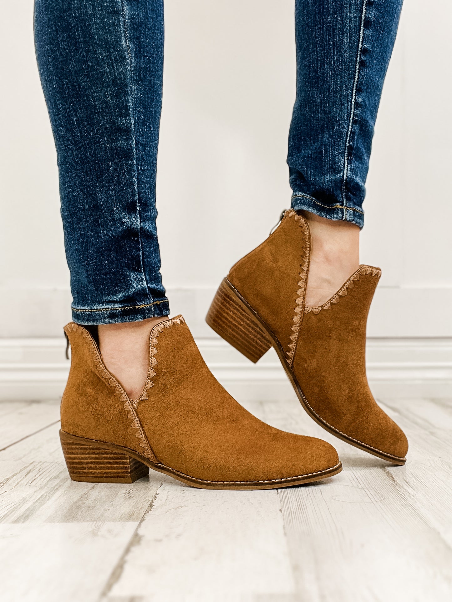 Corkys Spice it Up Bootie in Tobacco Faux Suede