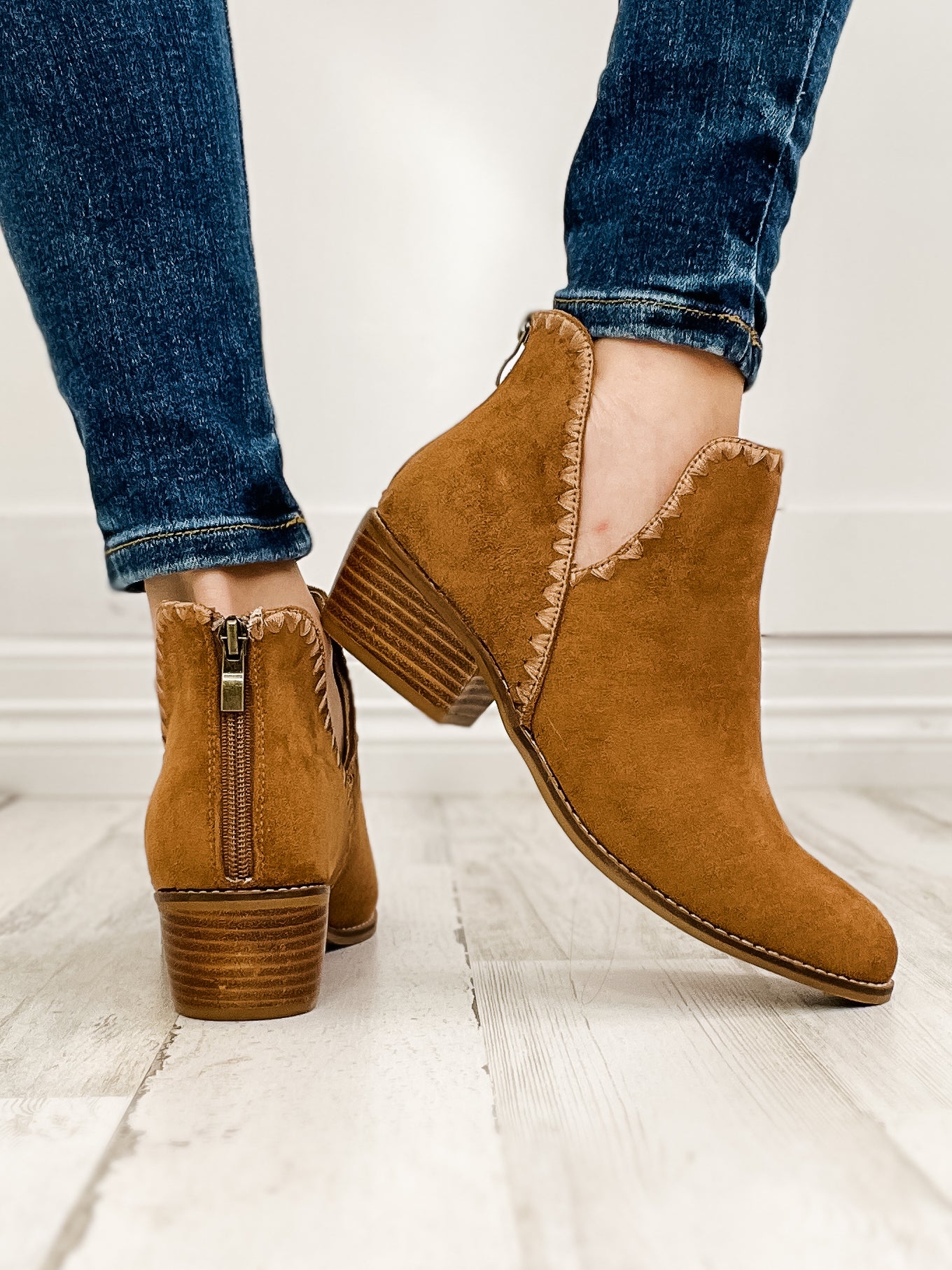 Corkys Spice it Up Bootie in Tobacco Faux Suede