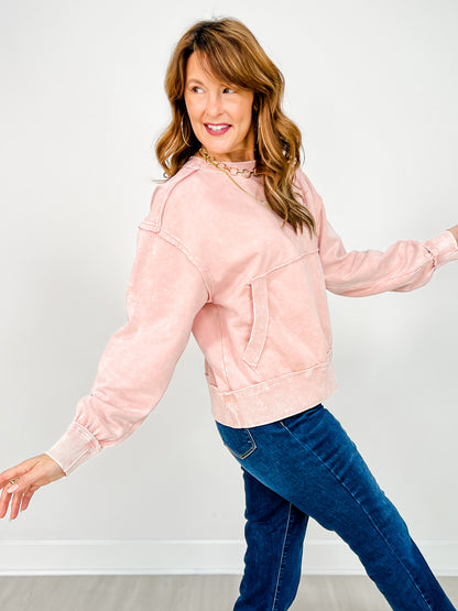 Kangaroo Pouch Knit Top with Back Star Detail