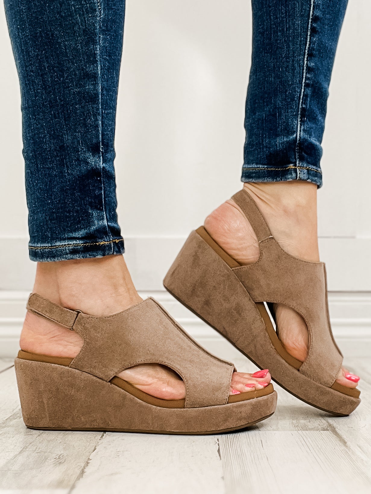 Corkys Carley LIGHT GREY Wedge Shoes