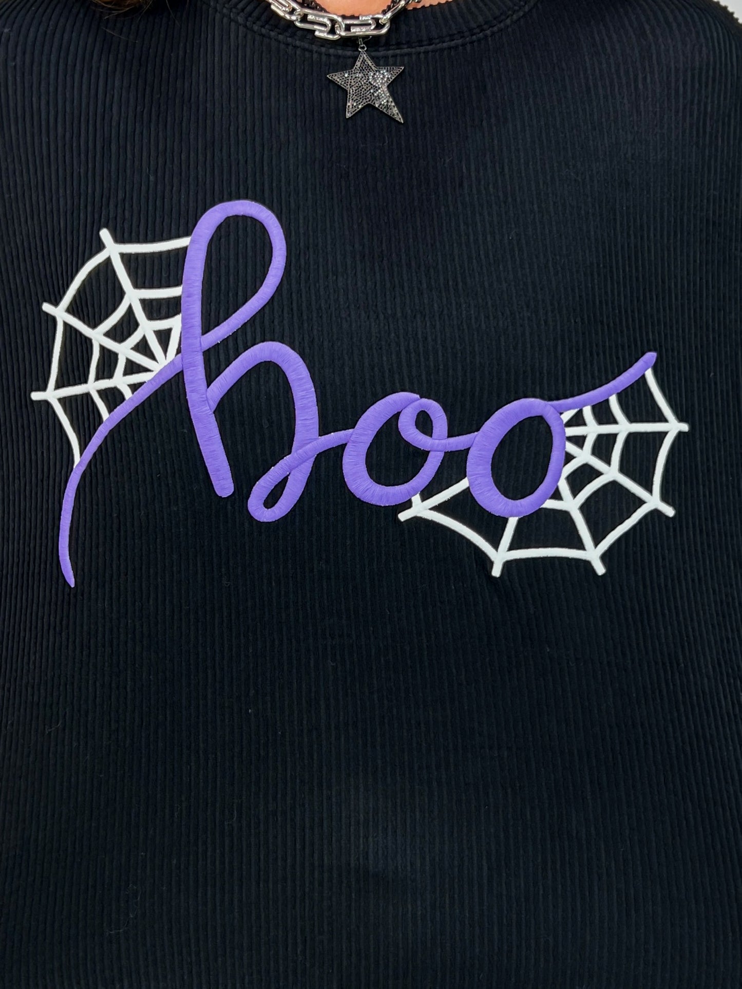 ELB Exclusive BOO Long Sleeve Ribbed Top