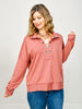 Grommet Neckline Long Sleeve Top with Ribbed Cuffs