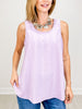 Textured Detail Relaxed Fit Round Neckline Sleeveless Top in LILAC