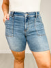 Judy Blue STAR STRUCK  Mid-Rise Bermuda Jean Shorts