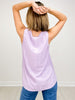 Textured Detail Relaxed Fit Round Neckline Sleeveless Top in LILAC