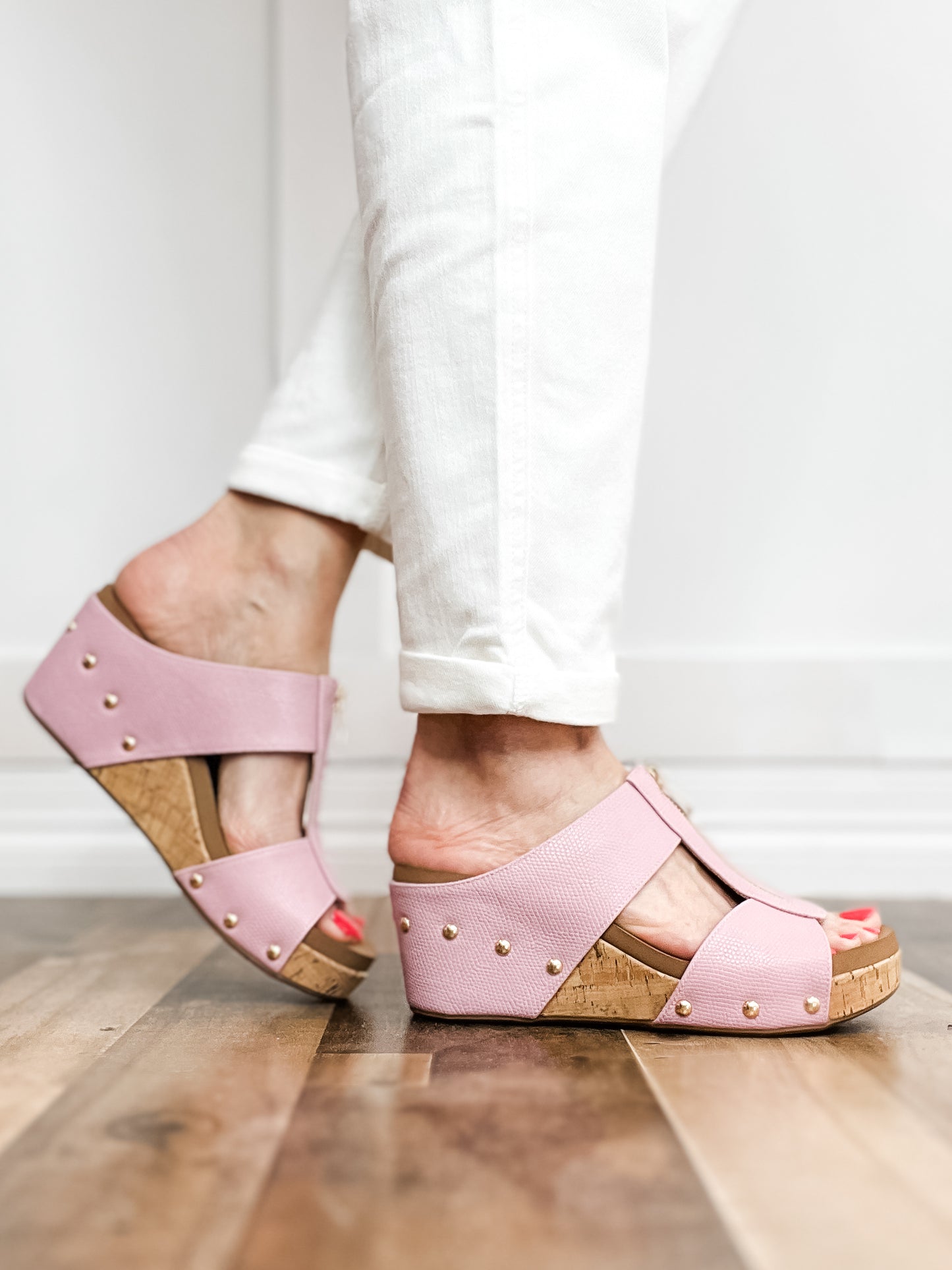 Corkys Taboo Slip-On Wedges in Blush