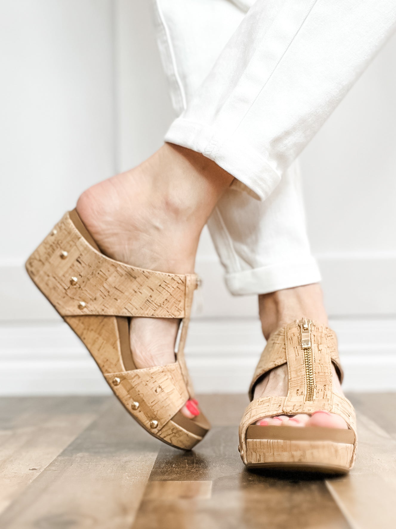 Corkys Taboo Slip-On Wedges in Square Cork