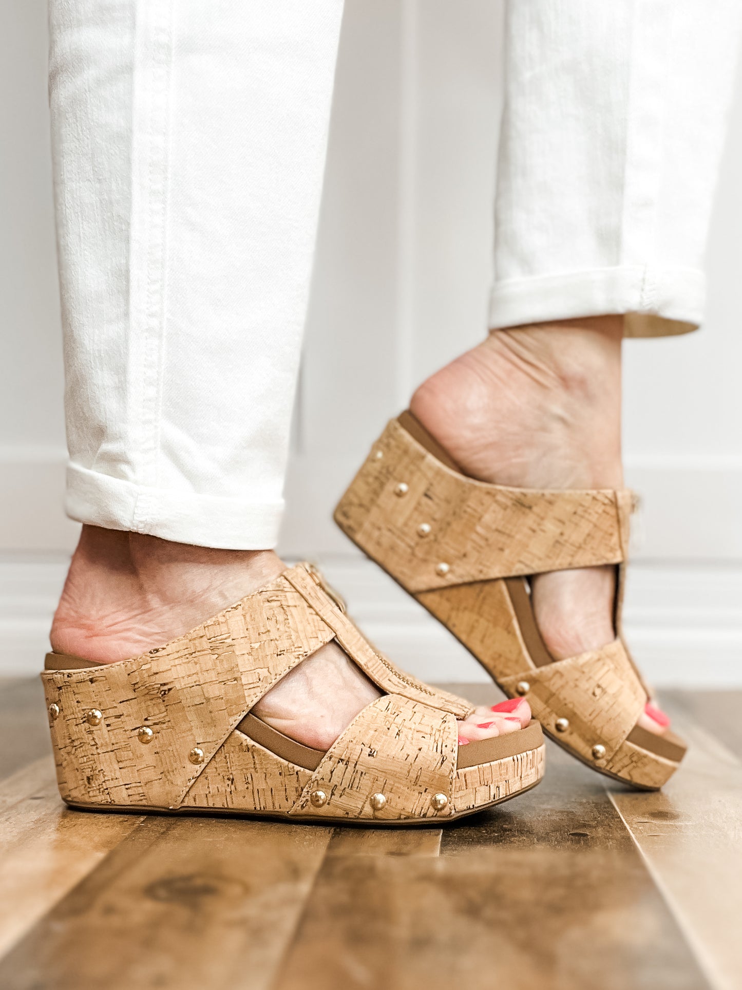 Corkys Taboo Slip-On Wedges in Square Cork