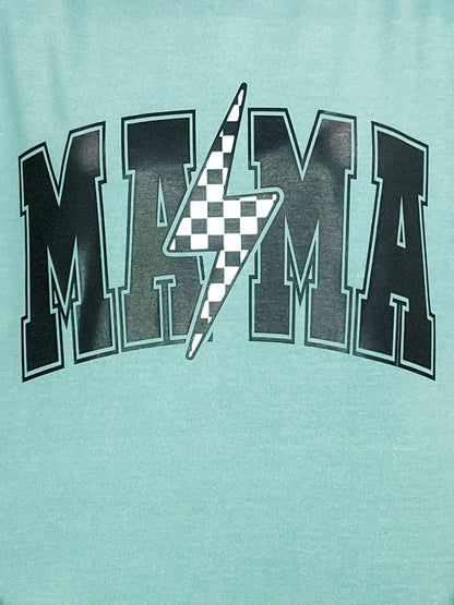 Mama Checkered Lightning Graphic Tee