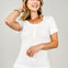 Ruffle Trim Pointelle Knit Henley Top