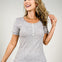 Ruffle Trim Pointelle Knit Henley Top