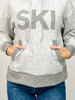 Long Sleeve Hoodie Top with SKI Patch Letters Front