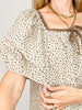 Contrast Floral Half Sleeve Top with Square Neckline