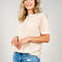 Short Sleeve Lace Knit Henley Top