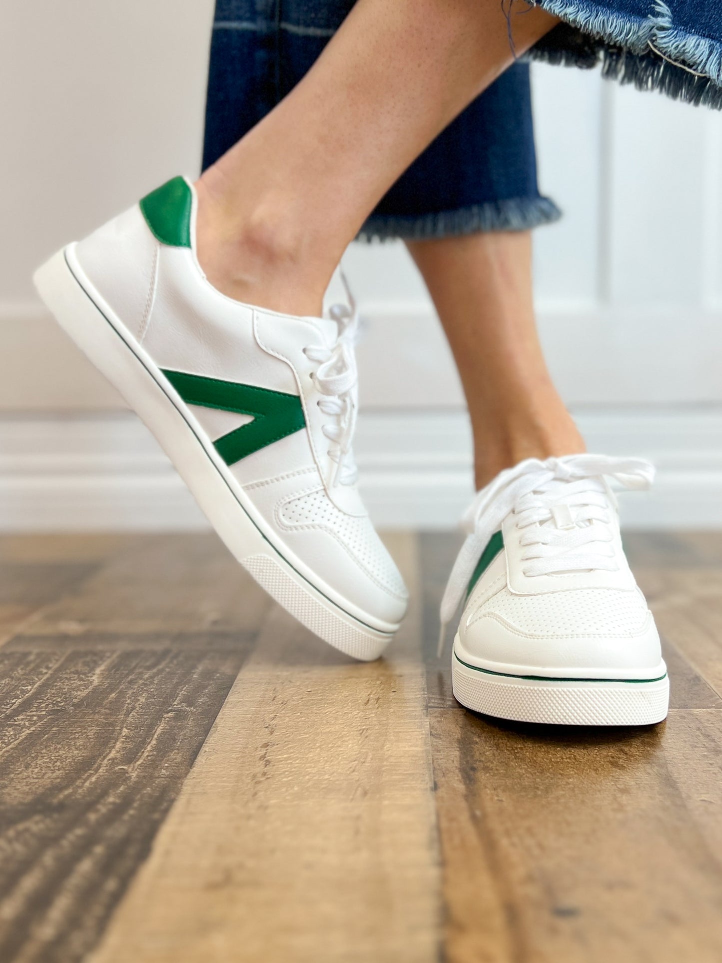 MIA "Krew" Sneaker in White & Green