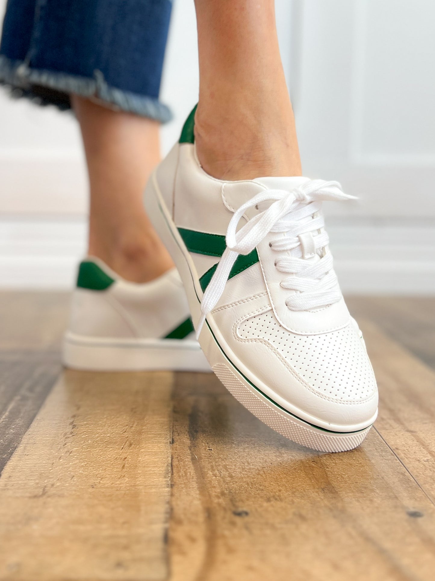 MIA "Krew" Sneaker in White & Green