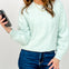 Long Sleeve Knit Sweater with Pearl Details
