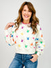 Queen of Sparkles Ivory Multi Beaded Spider Sweatshirt