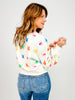 Queen of Sparkles Ivory Multi Beaded Spider Sweatshirt