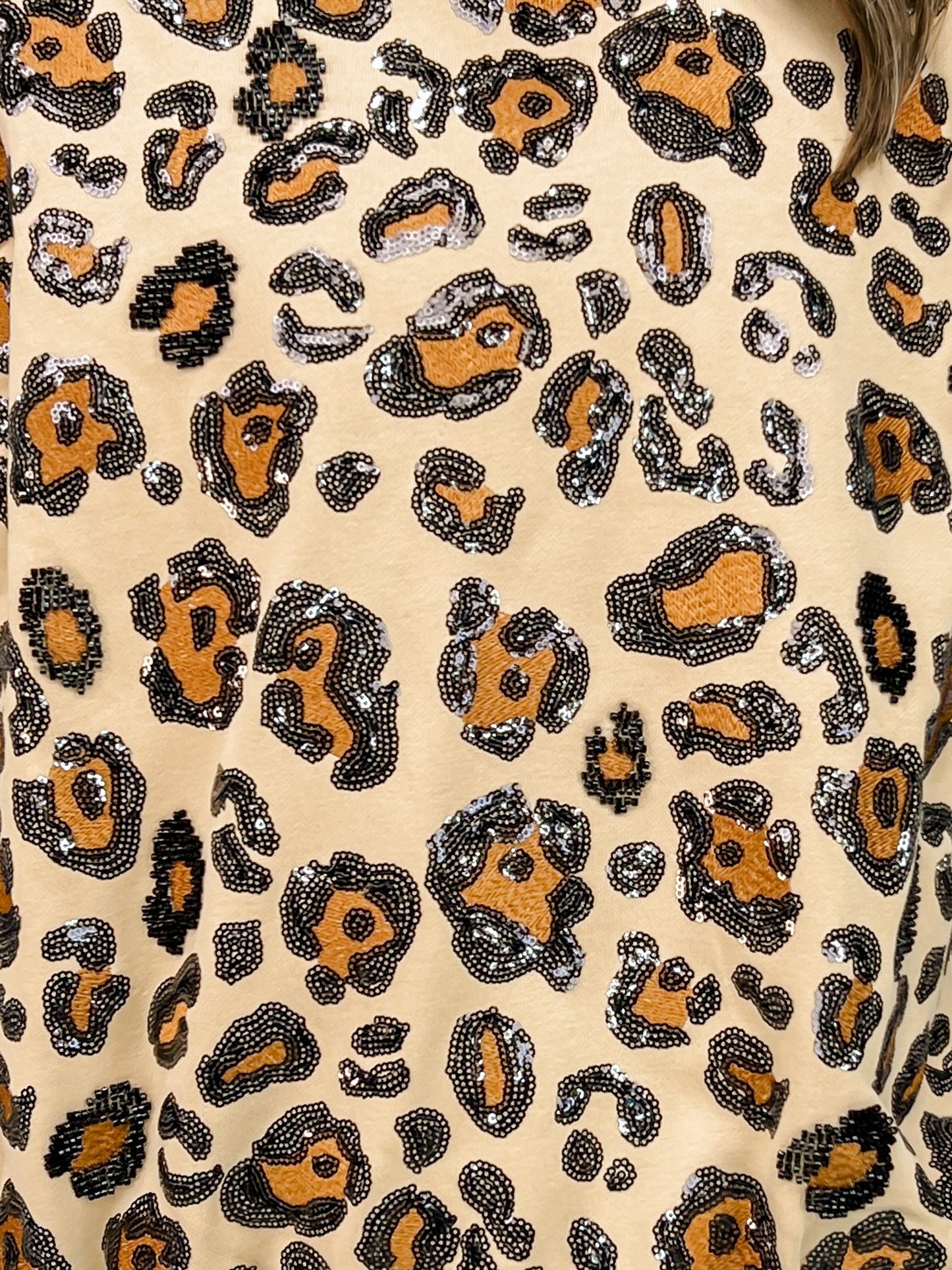 Queen of Sparkles Leopard Mock Neck Sweatshirt