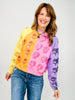 Queen of Sparkles Colorblock Multi Skull Sweatshirt