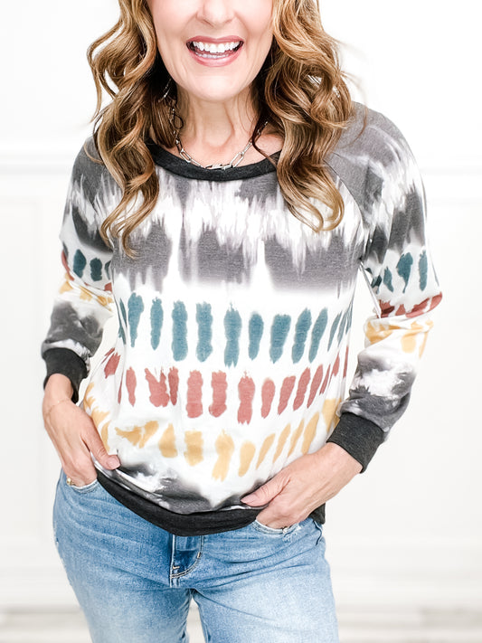 Tie Dye French Terry Pull Over Top