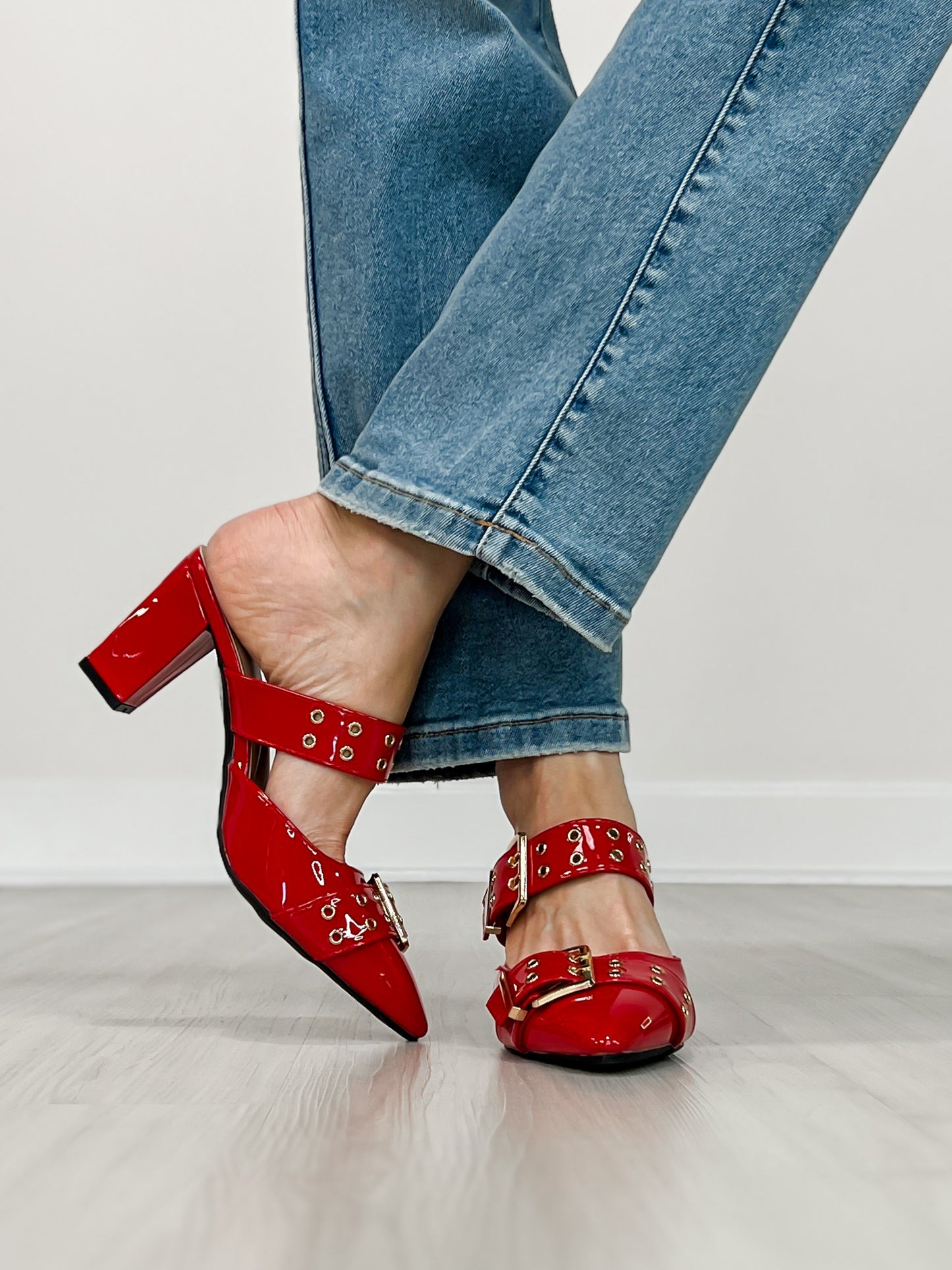 Pierre Dumas Orley-4 Heels in Red Patent