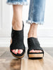 Corkys Carley Wedge Shoes in Black Crystals