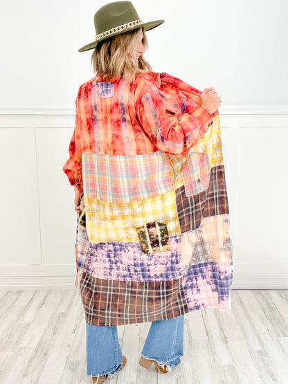 Little House Washed Plaid Mix Duster