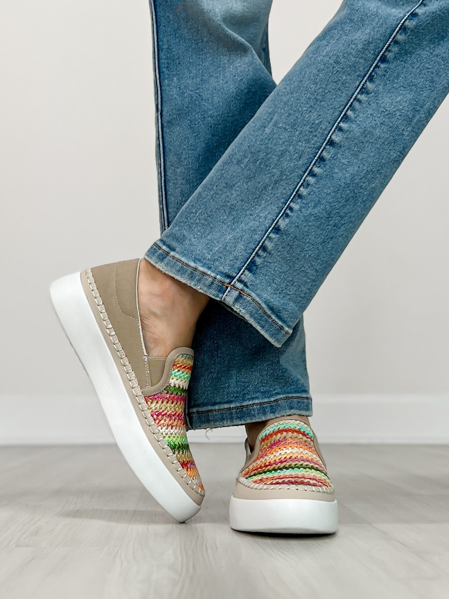 Outwoods Shauna-8 Slip-On Tennis Shoes in Fuchsia