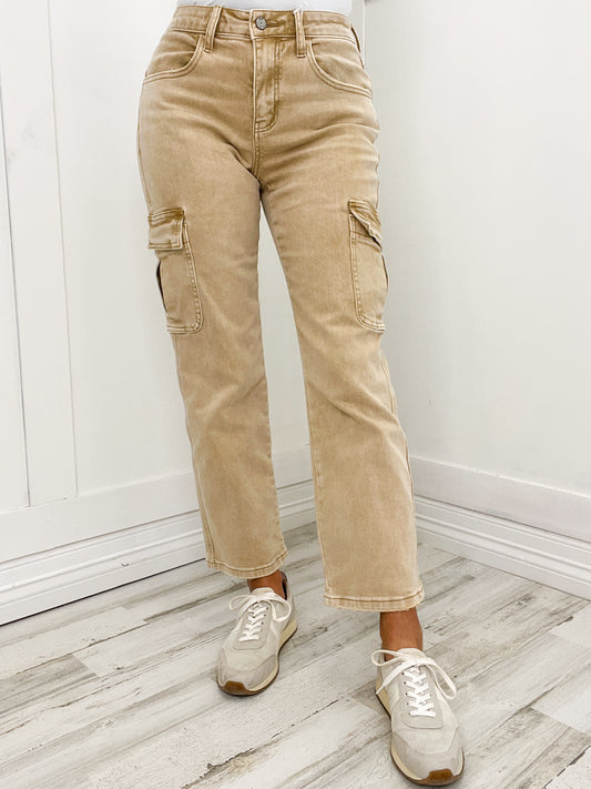 The Dixie Vervet High Rise Relaxed Straight Cargo Jeans