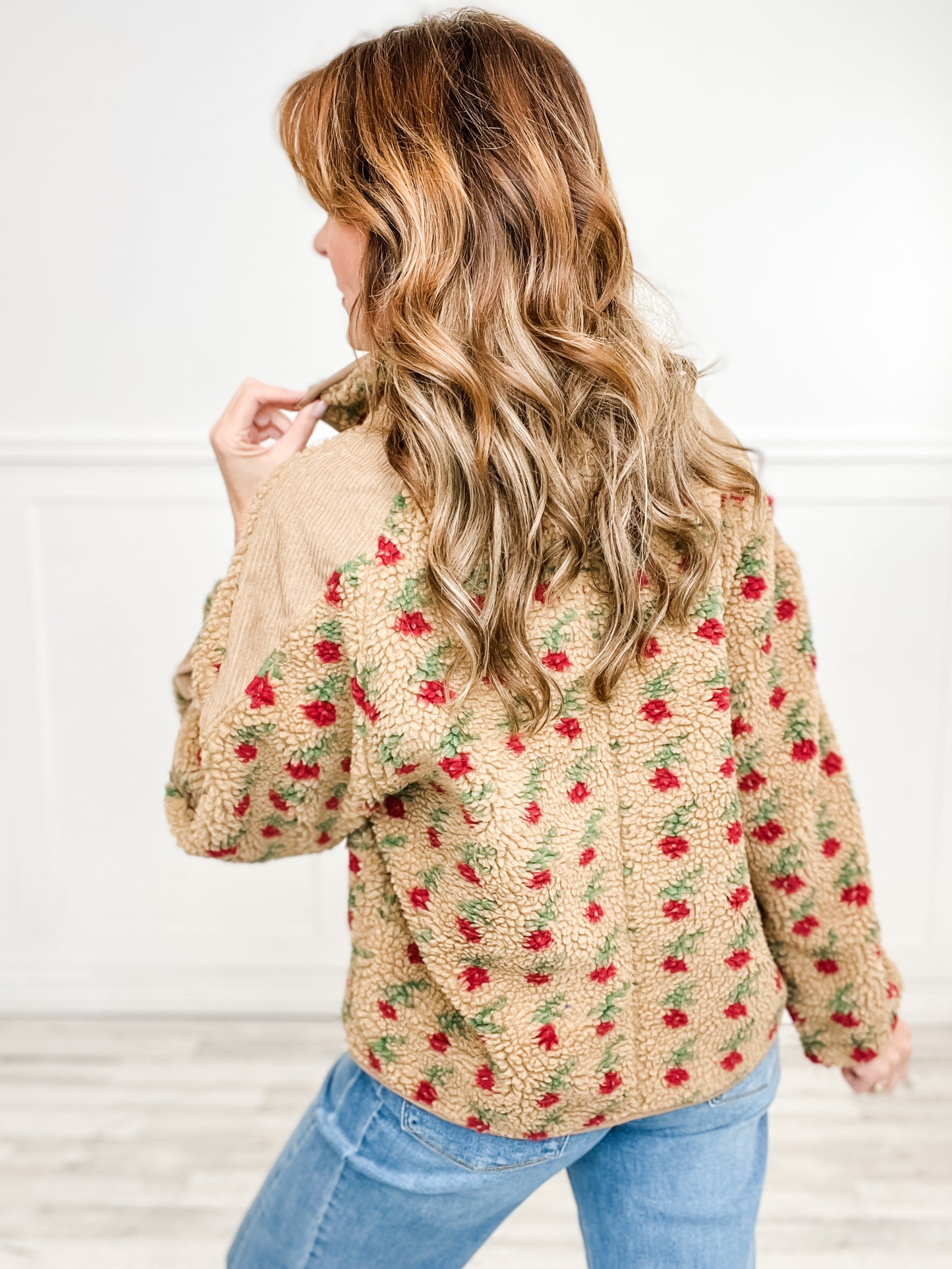 Oversized Printed Fleece Jacket