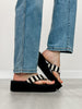 Corkys Take A Dip Wedge Flip-Flops in BLACK NATURAL STRIPE