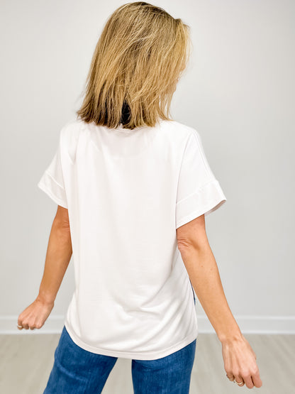 Short Sleeve V-Neck Modal Top