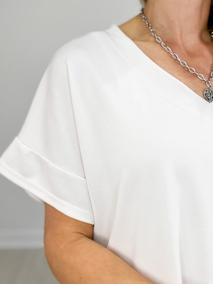 Short Sleeve V-Neck Modal Top