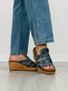 Corkys Neon Moon Cork Wedges in Blue Washed Denim Rhinestone