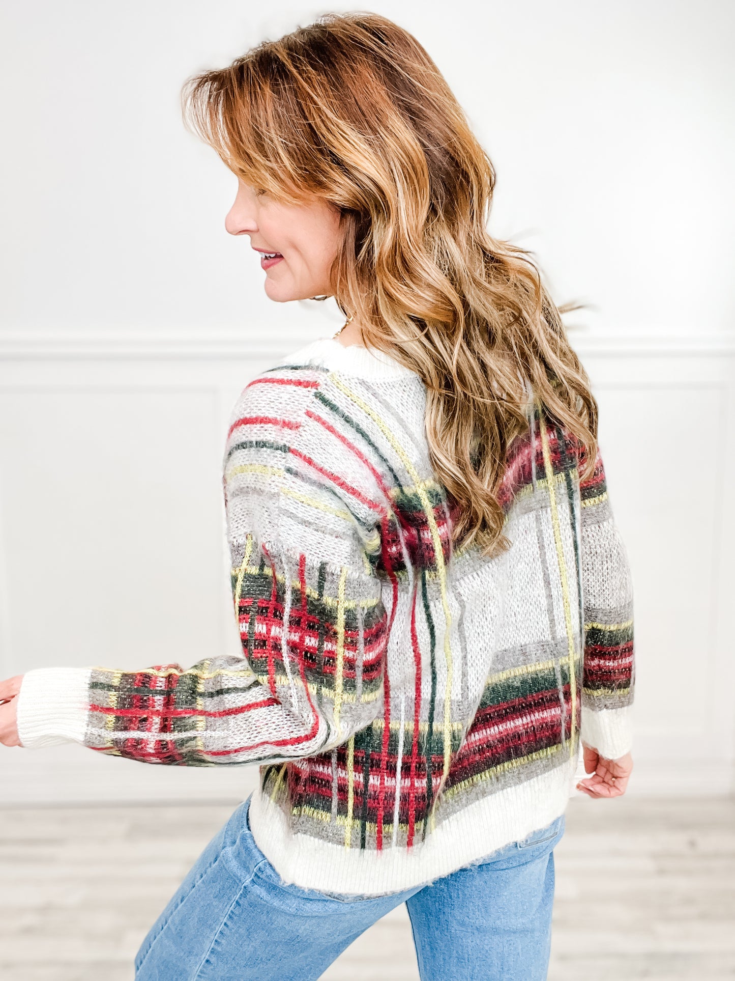 Long Sleeve Sid Check Sweater Top