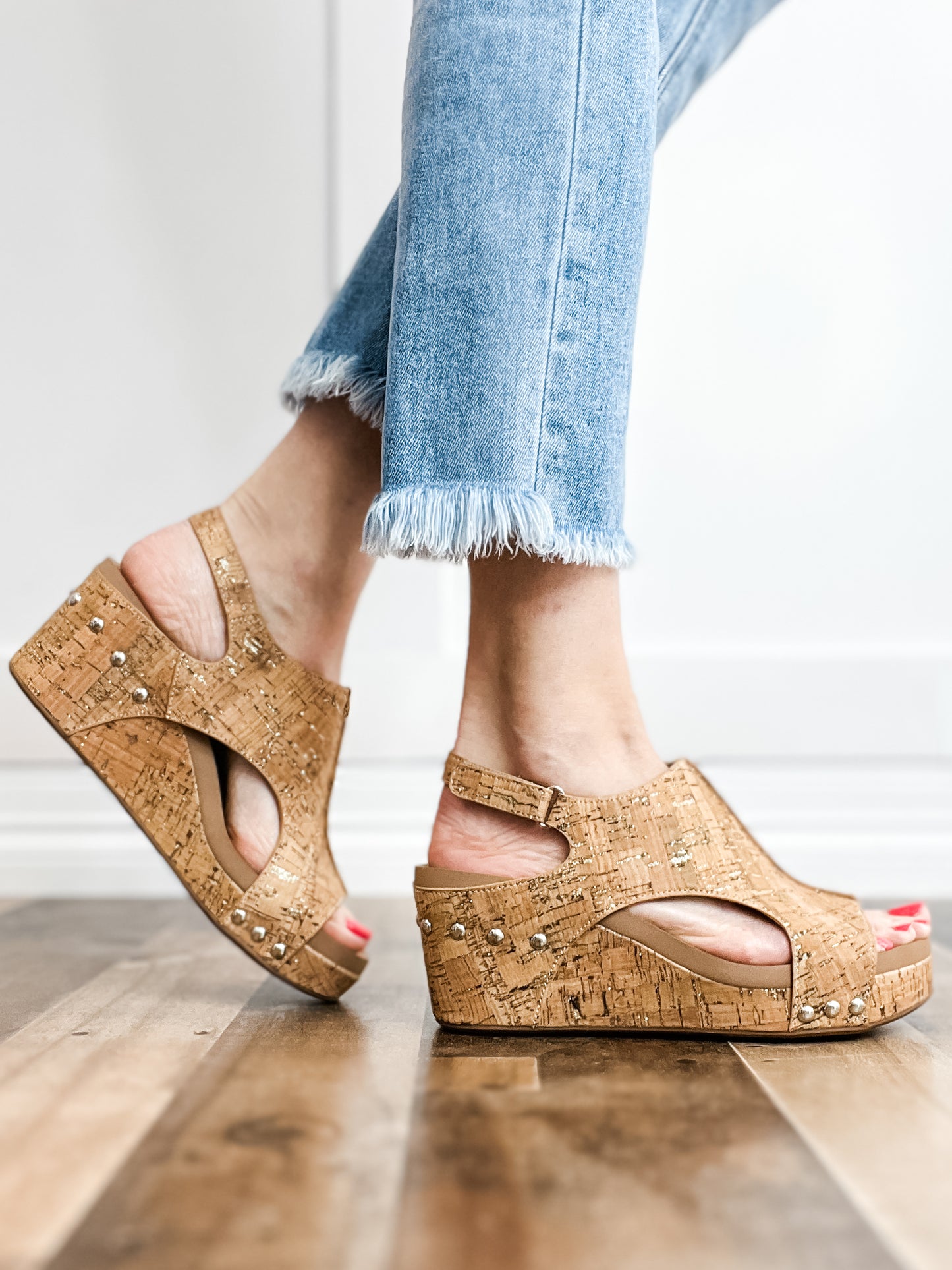 Corkys Carley GLITTER CORK Wedge Shoes