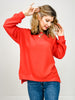 Cloudy Knit Round Neck Long Sleeve Top with Hi-Lo Hem