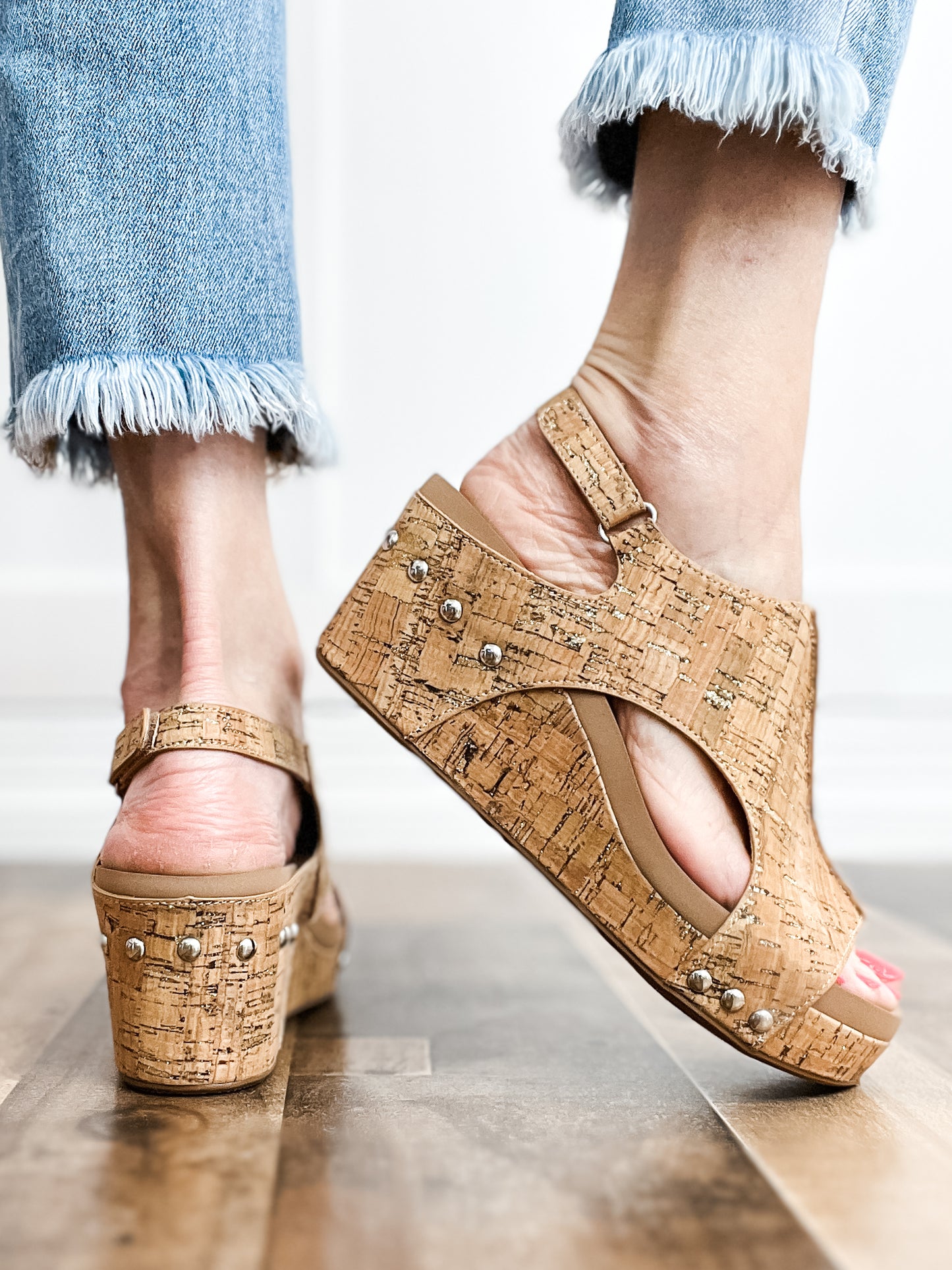 Corkys Carley GLITTER CORK Wedge Shoes